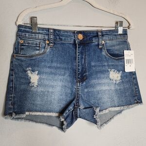 NWT STS Blue Stretch Denim Distressed Aubrey Jean Shorts 10" Highrise Size‎ 28